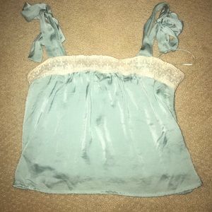 Satin top with lace
